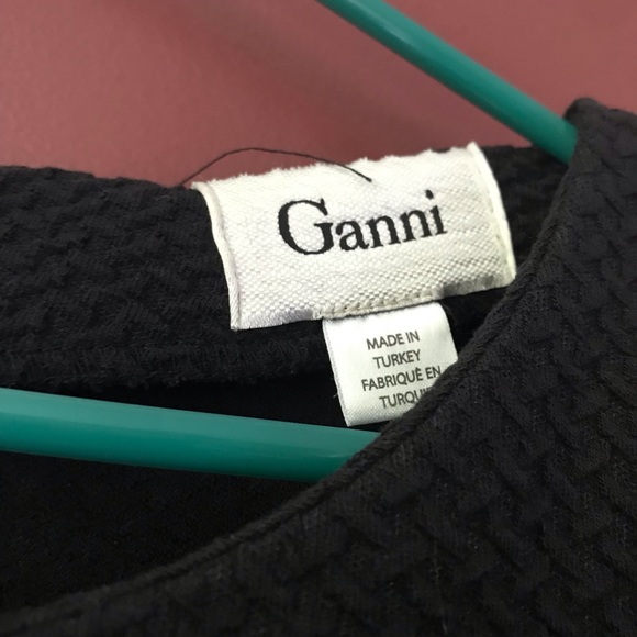 Ganni Black Textured Fit & Flare Dress XS - Picture 4 of 9